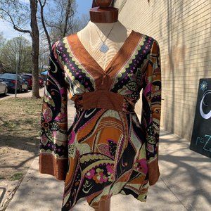 Silk Anna Paul Multicolor Print Blouse